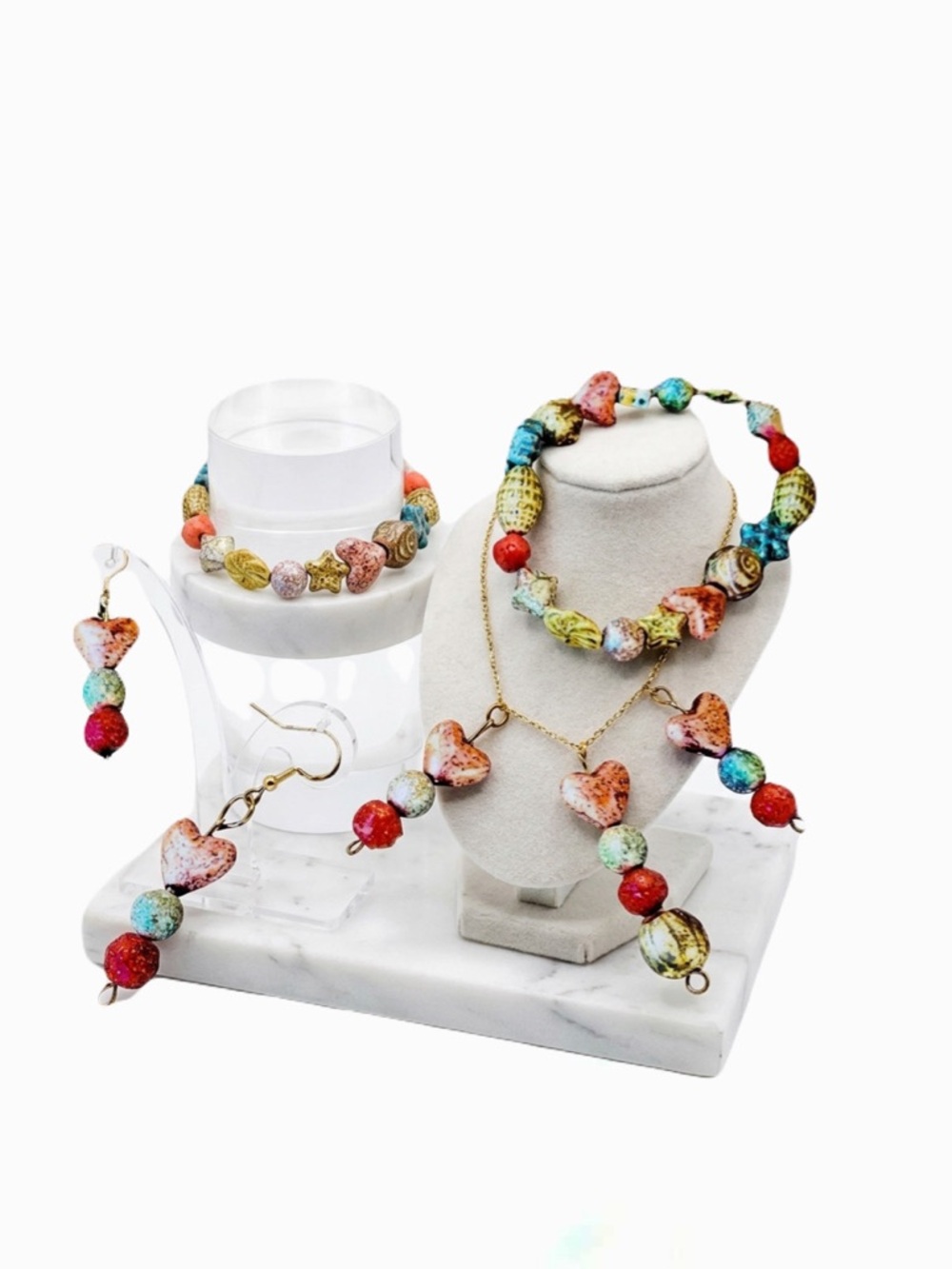 New 3pc Handmade Vintage Winter Sterling Silver Necklace Bracelet & Earrings Set